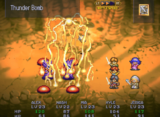 Lunar Silver Star Story Battle Screen