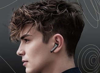 a man with a TWS earphone in his ear