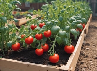 a group of tomatoes growing in a garden
