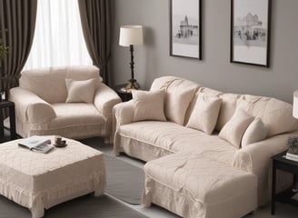 Several pieces of fabric or textile are displayed with natural patterns, featuring floral and leaf motifs in various muted colors. The arrangement showcases an artisanal style with each piece exhibiting unique designs and textures.