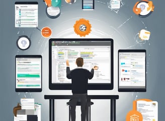 a close up of a computer screen with different logos