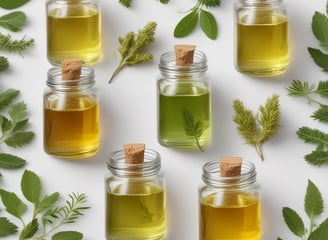 A set of four hair care products with white packaging, each featuring the word 'Amla' and an image of green fruit. The products include a herbal conditioning shampoo, herbal hair treatment, herbal hair oil, and herbal hair food.