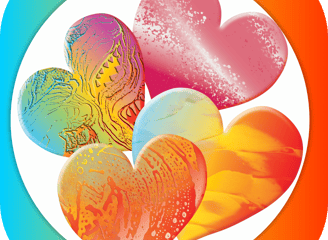 colorful rainbow hearts