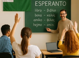 a man standing in front of a chalkboard with a chalkboard