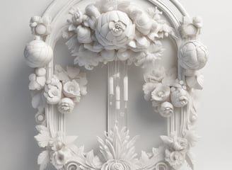 A 3D printer is actively printing a large, intricately designed object with a rope-like texture. The object features a gradient of colors, transitioning from a metallic pink to a deep purple.