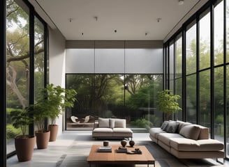 A modern office building with a geometric, pyramid-shaped top. The architecture features reflective glass windows and a beige stone exterior. The name 'Mutua Madrileña' is displayed near the top.