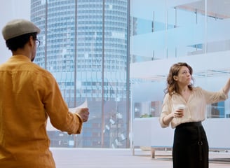 Agent is showing apartment