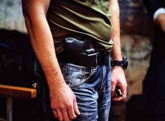 Appendix carry position of handgun in holster