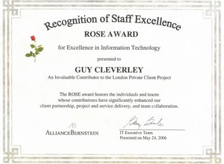 AllianceBernstein Rose Award