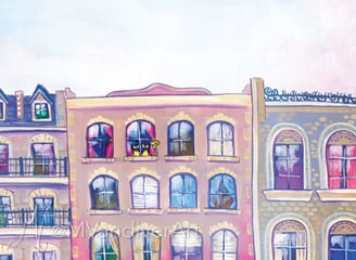Illustrations from Bruno & Frida Go To Paris by New Orleans artist Melissa Vandiver.