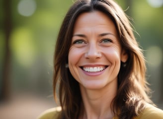 smiling woman in white lace shirt