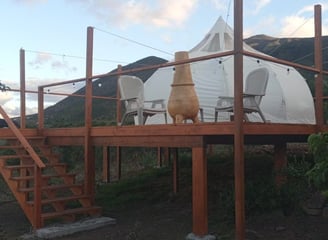 Luxury Stargazer Glamping unit with private deck and chimenea