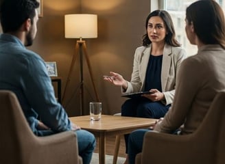 Couples counseling session.