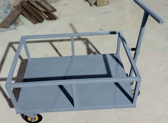 Grey material handling trolley