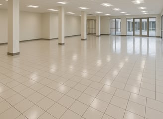 Restored commercial tile floor