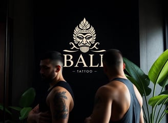 a man with tattoos on his chest and a tattoo on his chest