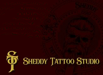 Logotipo com caveira de caravela para estúdio de tatuagem para Sheddy Tamayo por Acebal Santana.