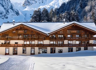 Saas-Fee boasts 150 kilometers of blue, red, and black pistes for skiing and snowboarding.