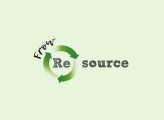 Resource logo with a green recycling loop integrated into the typography.