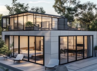 ADU with a deck and a deck with chairs