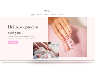 Responsive nail salon site with vibrant images, clear menus, and user-friendly layout.