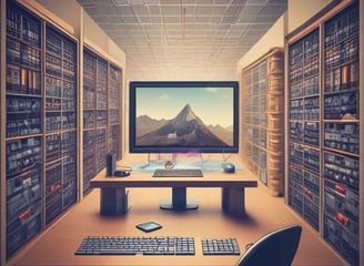 a woman sitting at a desk using a computer