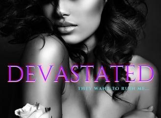 Devastated - a Black woman with a rose in hand hugging herself sensually
