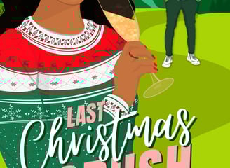 Last Christmas Crush - a Black  woman in a red sweater and a man in a plaid shirt