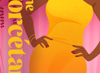 The Divorcétante - a Black woman in a yellow dress with a yellow dress