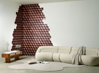 a couch with a couch and a table