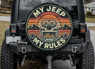 a jeep wrangling with a jeep logo on it