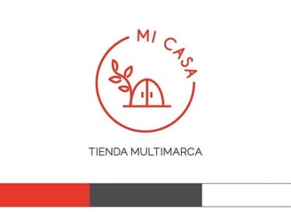 Ícono del logo de MI CASA, Tienda Multimarca con su paleta de colores, diseño para identidad de marca.