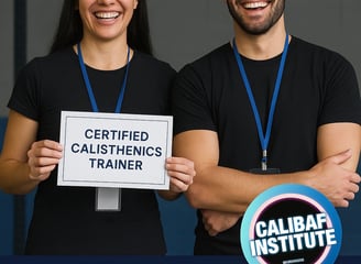 Happy Student just got certified as a calisthenics trainer from CALIBAF INSTITUTE, alongside Mentor.