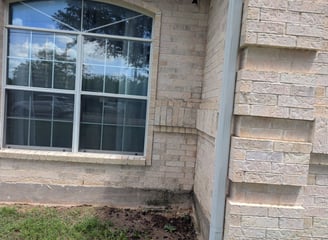 Hose Washing photo showing a window and brick after washing