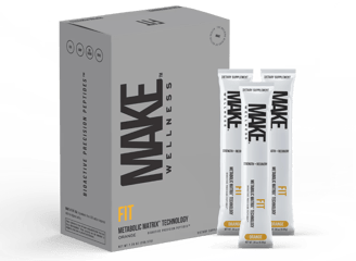 Product packaging of Make Wellness Fit drink