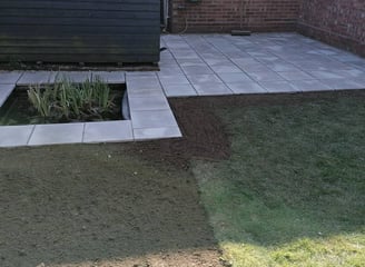 nature concrete patio installed by Lawtons Landscapes 