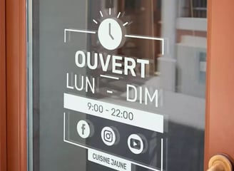 Autocollant vitrine 