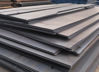 A metalworking machine is in operation, cutting a rectangular shape into a large metal beam. Sparks and a bright cutting line indicate the active laser or cutting tool. The setting appears to be a workshop or industrial environment with visible metal fixtures and structures.