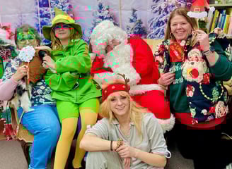 India and patrons of her library celebrate Christmas together