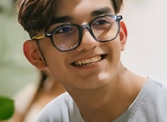 a young boy smiling