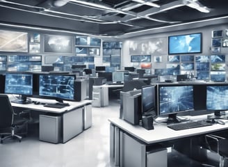 a red background with a line of white circles