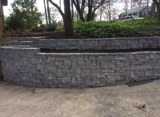 designed stamped concrete retaining wall concrete contractors huntsville