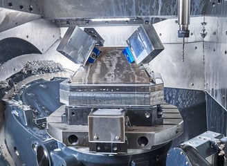 a machine that is making a big hole in the center of a machine