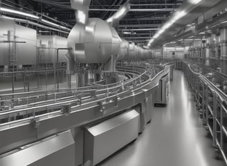 A worker inspects industrial equipment in a facility.