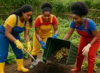 Agriculture urbaine et compostage, jardin potager