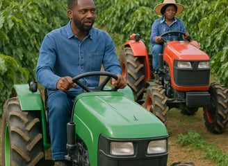 Entrepreneuriat agricole et agroalimentaire en RDC, formation, tracteurs, champs de café en RDC