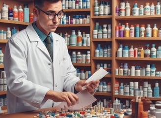 Two individuals stand on either side of a large banner for the BioPharmaceuticals Academy Masterclass. They both wear name tags and appear to be smiling. The banner lists various topics related to pharmaceuticals, including biologics and cell banks.
