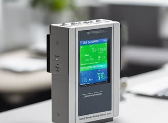 a blue handle on a white wall