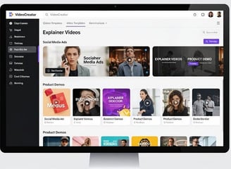 VideoCreator interface with diverse video templates.