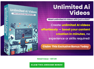 a book cover with the text Unlimited AI Videos on it